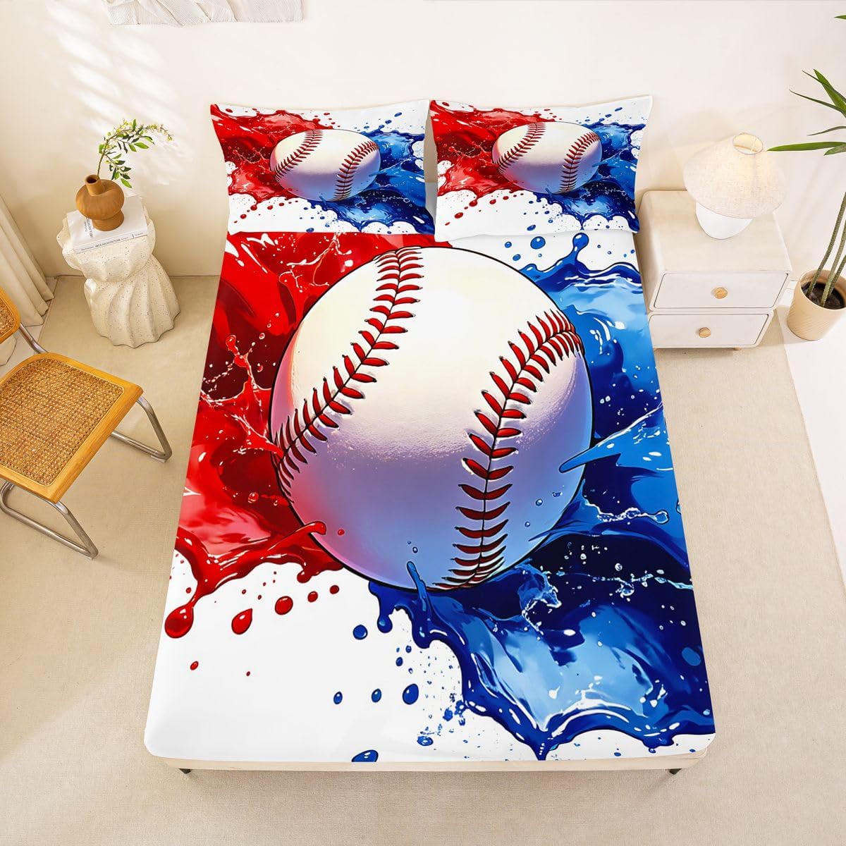 Erosebridal Baseball King Bed Sheets image 2