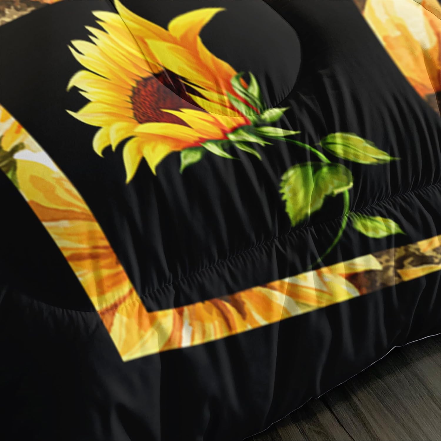 Sunflower Bedding - King Quilt, Comforter, Bedding Sets for Girls & Boys - Boho, Western Style, Yellow Sunflower Pattern - Image 7