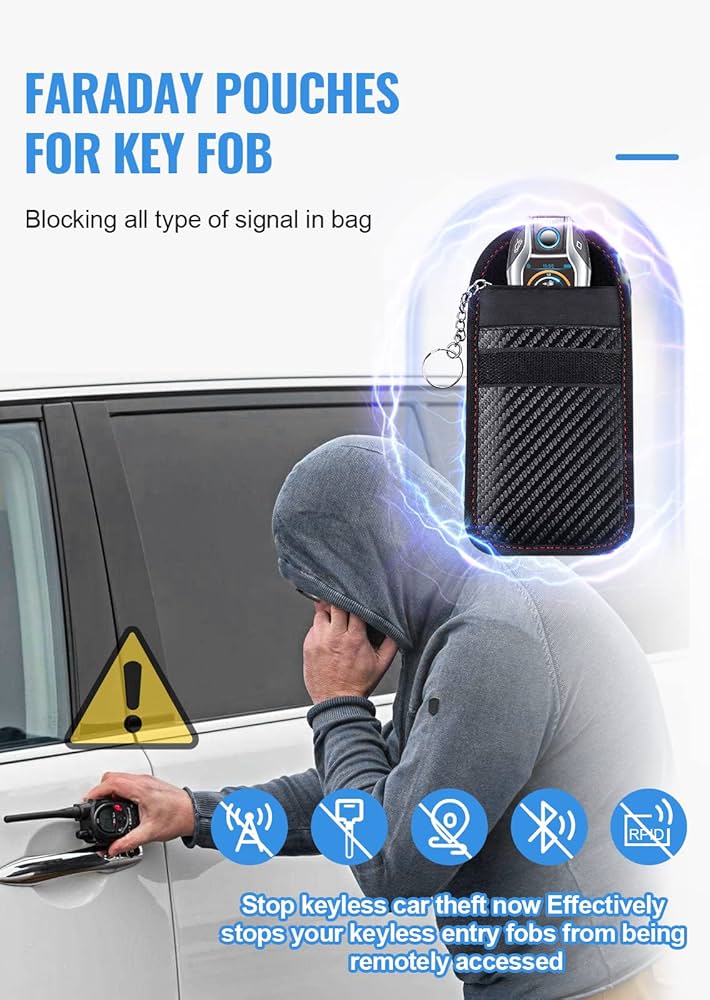 Car Key Signal Blocker Case Faraday Cage Fob Pouch Keyless RFID Blocking Bag X 1 | UK