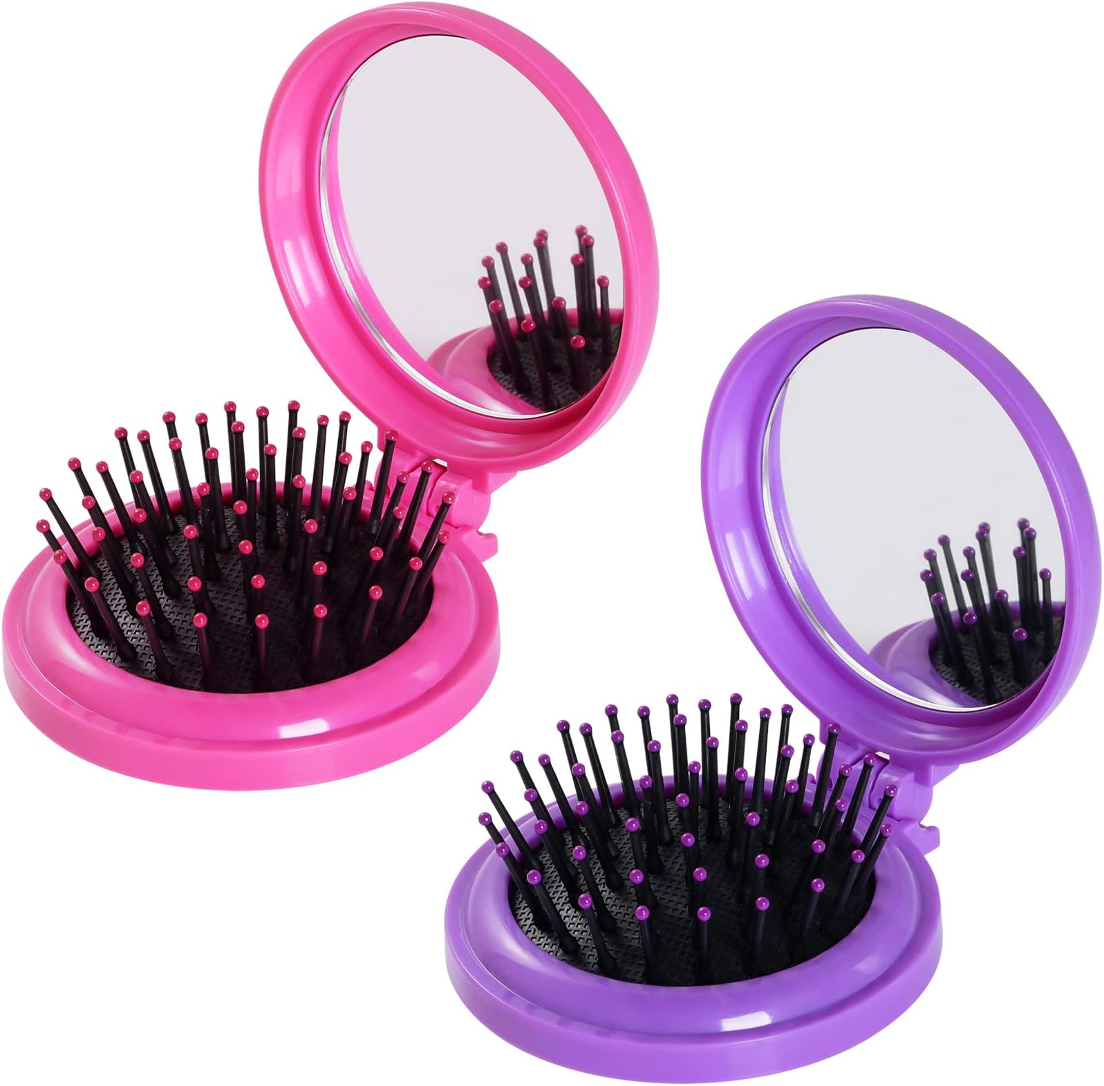 Maji Mama Foldable Travel Hair Brushes with Mirror Shell