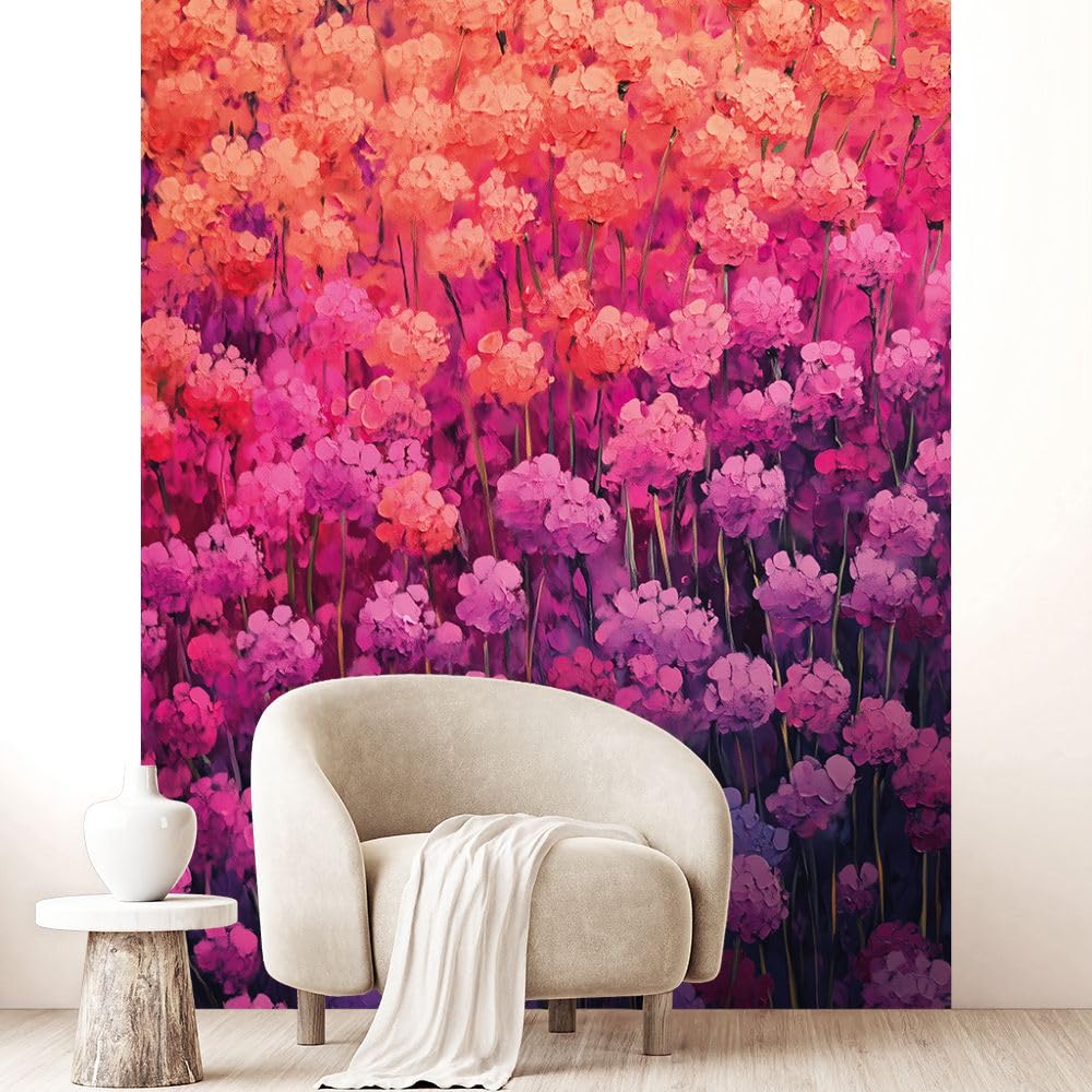 Papier peint pré-encollé Fleurs vibrantes pour salon lumineux