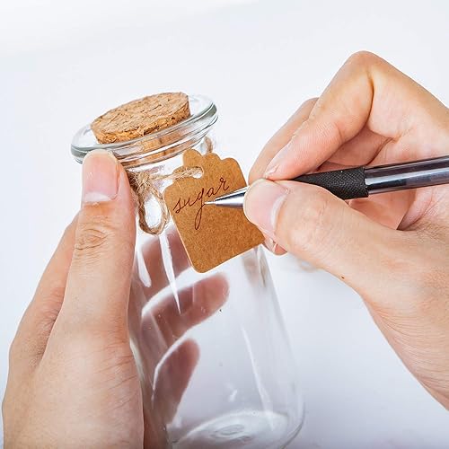 Miniatura 4 de Brajttt 30 tarros de vidrio con tapas de corcho, tarros de pudín con tapón de corcho, frascos de vidrio con helado, botella de yogur de vidrio,