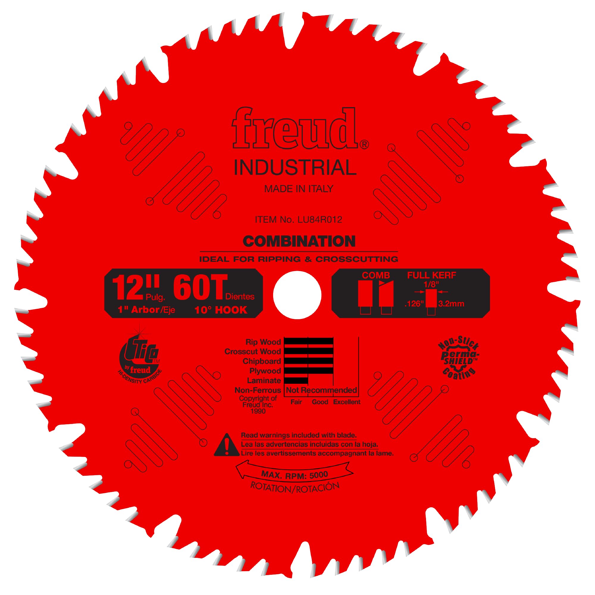 Lame Freud LU84R012 à denture ATBF anti-vibration pour des coupes sans éclats