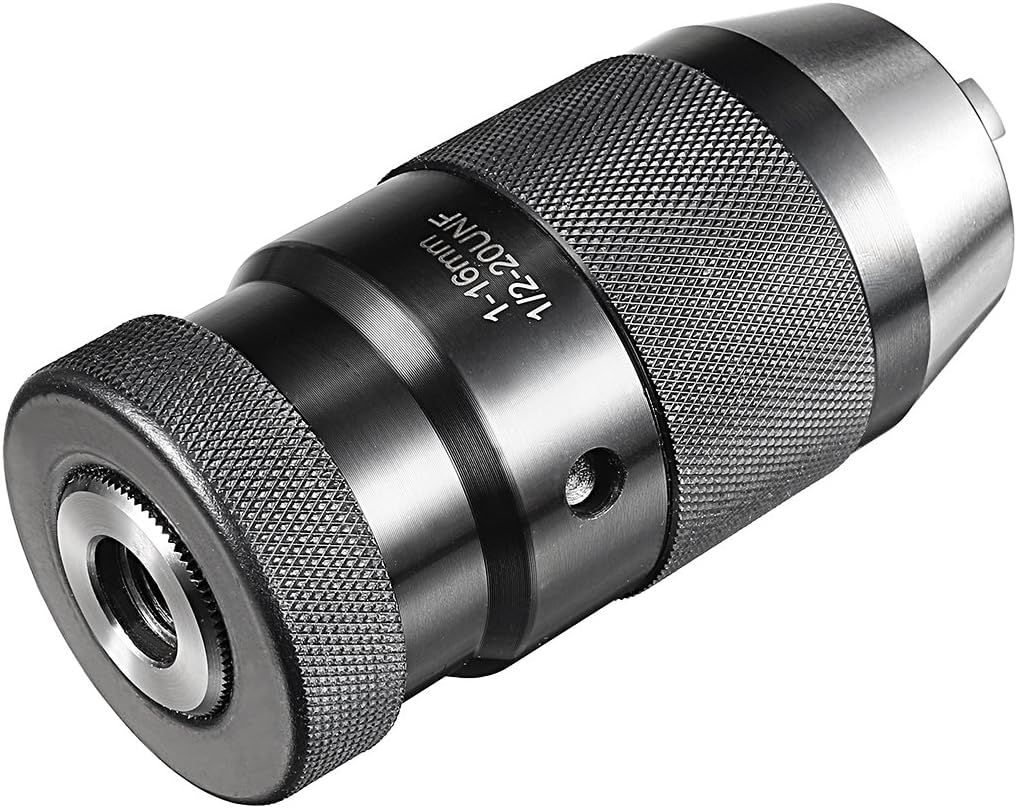 uxcell Keyless Drill Chuck 1/2-20UNF Threaded Mount Adjustable 1/32"-5/8" 3-Jaw for Lathes Milling Drilling Machine