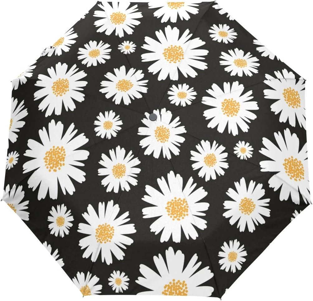 Daisy Sunflower Umbrella Automatic Auto Open Close Travel Sun Blocking Windproof Umbrellas for Women Men