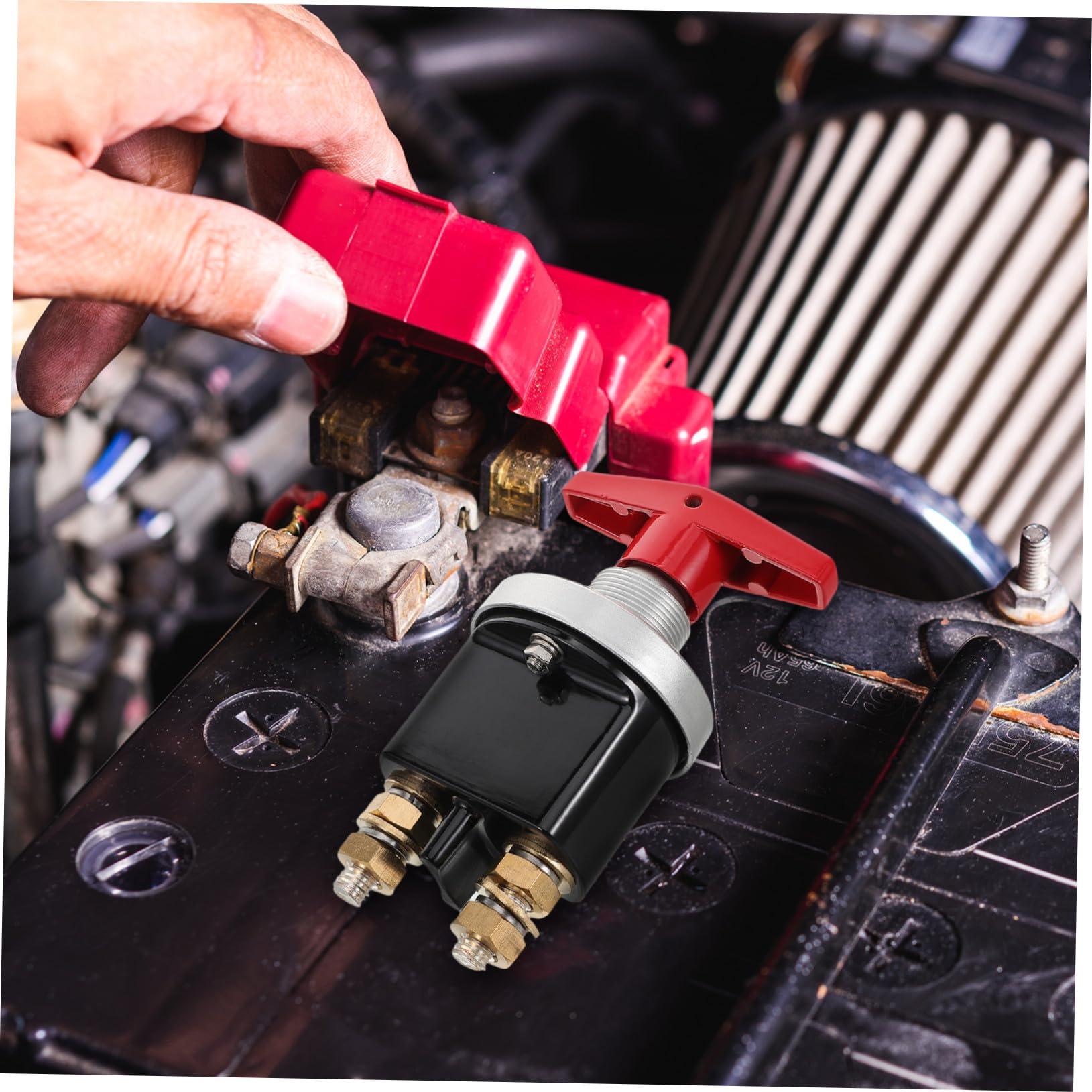 Hohopeti Interruttore Batteria con Blocco per Auto Camper Barca Isolatore Resistente per Protezione Motore e Prevenzione Scarica Batteria