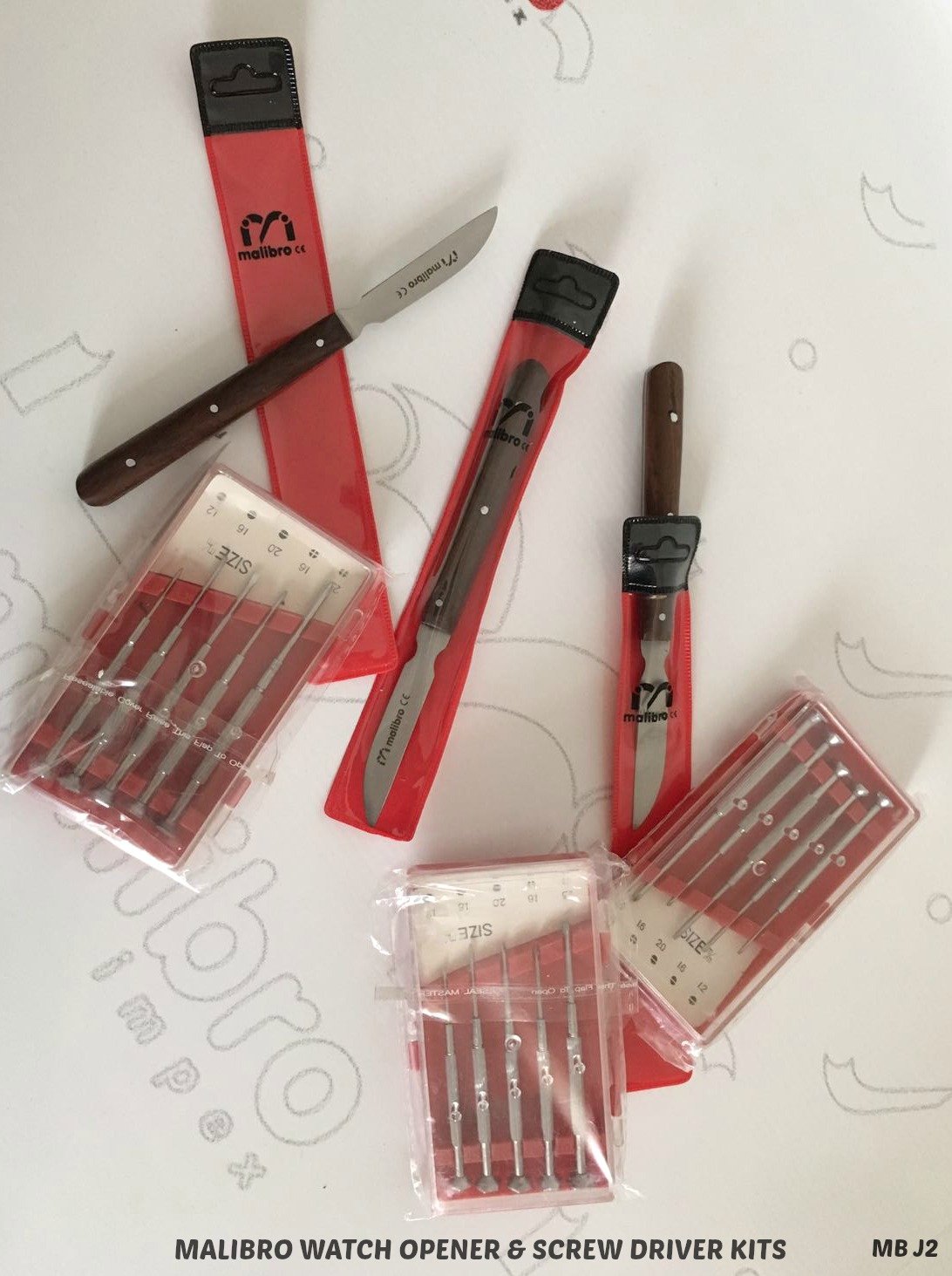 Malibro® 3 Sets Watch Opener and Screw Driver Kit of 5 Pieces