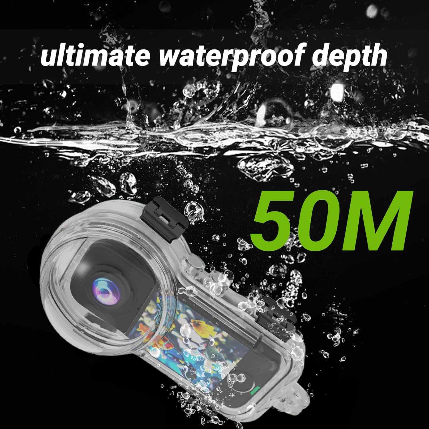 Insta 360 X4 Air Invisible Dive Case, Waterproof Up to 50m (164ft) Splash Prevention Housing, Underwater Dive Protective Shell for Insta360 X4 Air with Bracket Accessories
