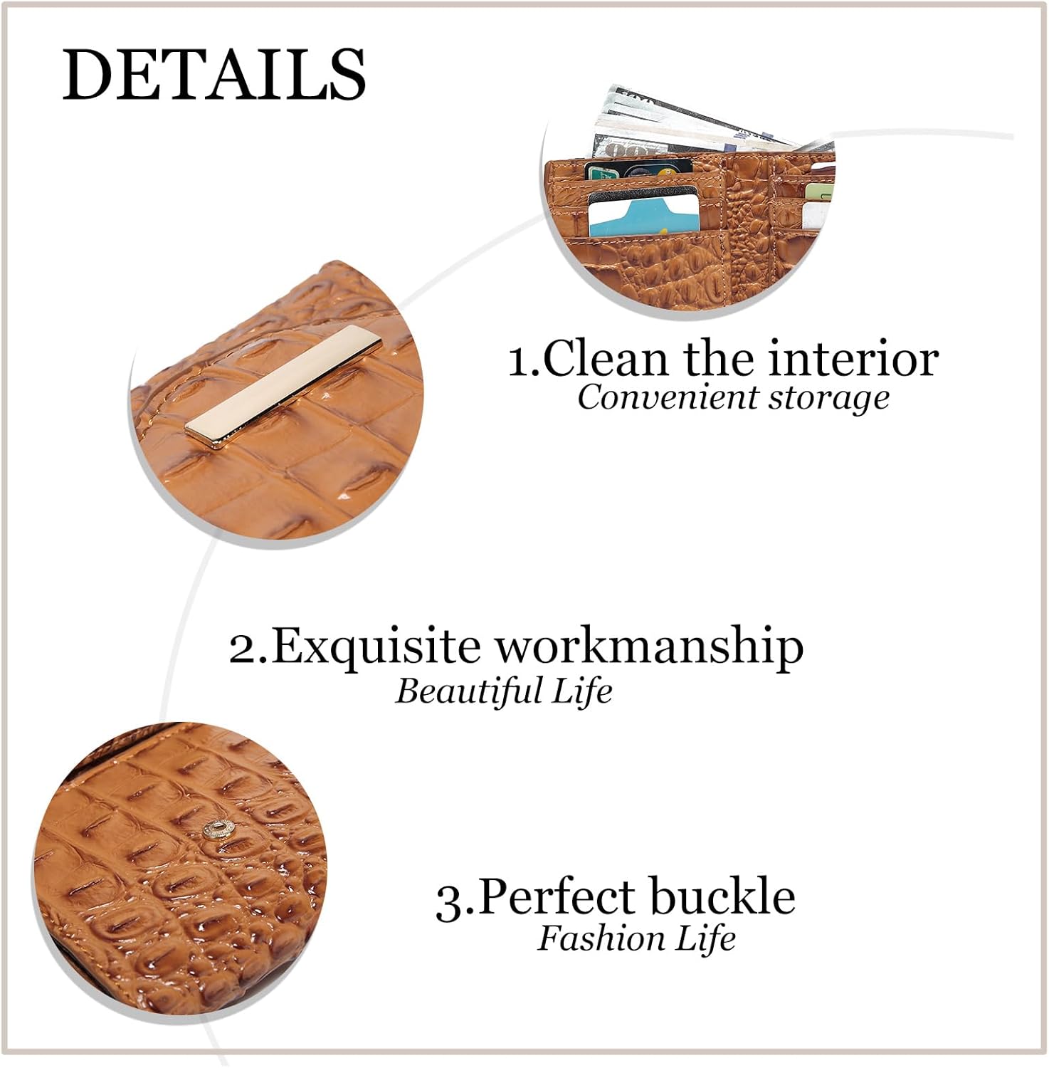 Crocodile Small Wallets Short Vintage Leather Credit Card Holder Luxury Clutch Mini Coin Purse for Women - Image 6