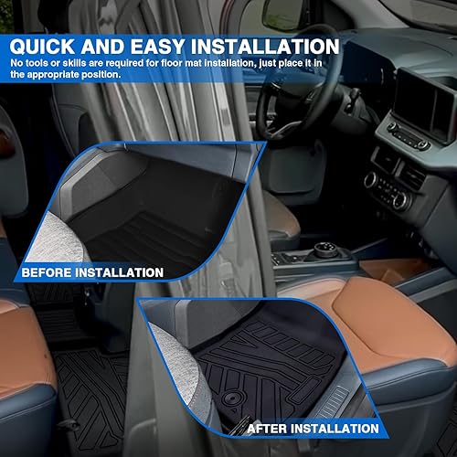 Miniatura 4 de MOFANS Alfombrillas de TPE aptas para Ford Maverick 2022 2023 para asientos delanteros y traseros, tapetes de protección para todo tipo de clima,