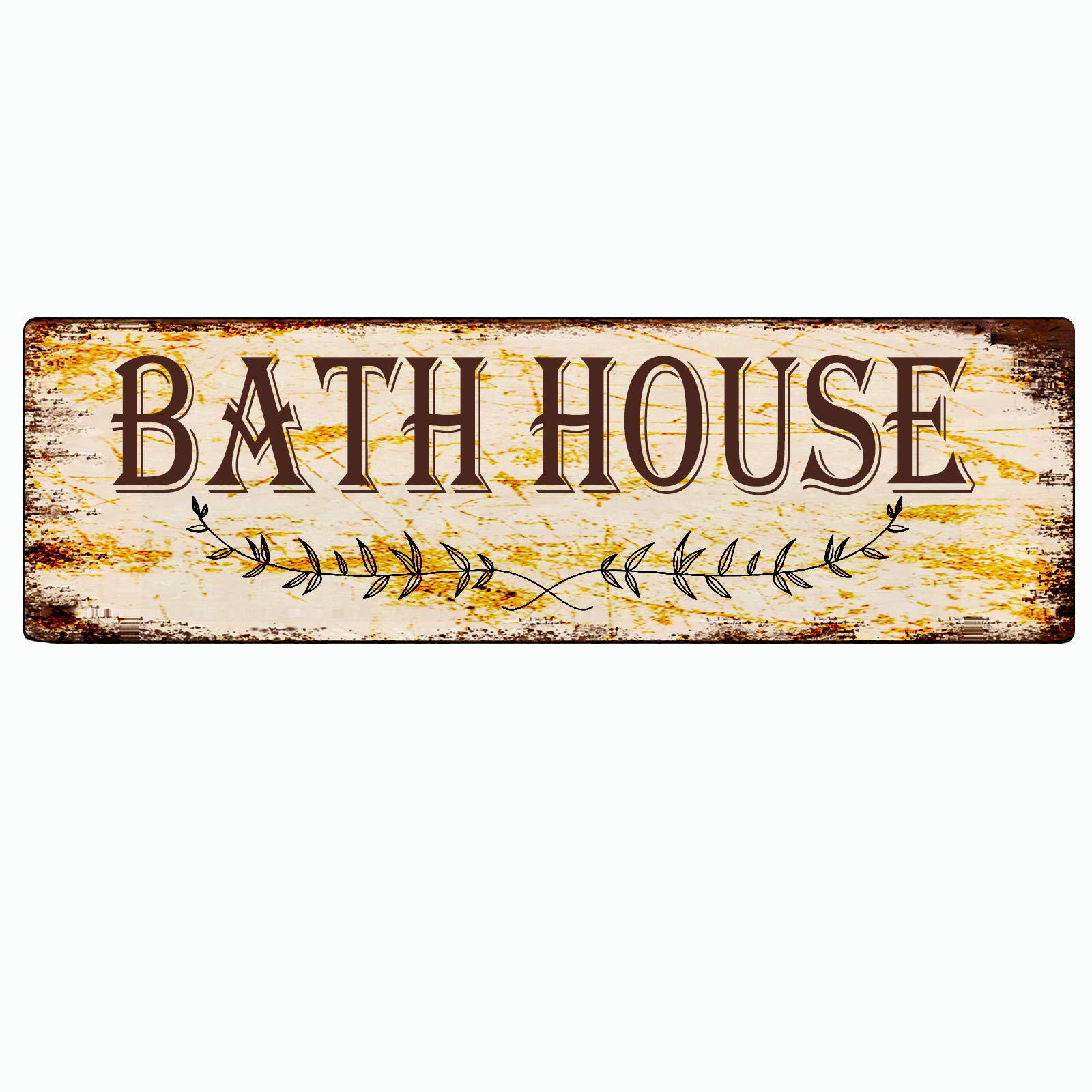 Bath House Retro Tin Signs Aluminum Metal Sign for Kitchen Home Garden Wall Bar Cafe Decor 4x16 Inch