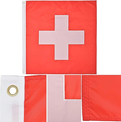Miniatura 5 de Bandera de Suiza de nailon 210D de 3 x 3 pies, bandera suiza para exteriores