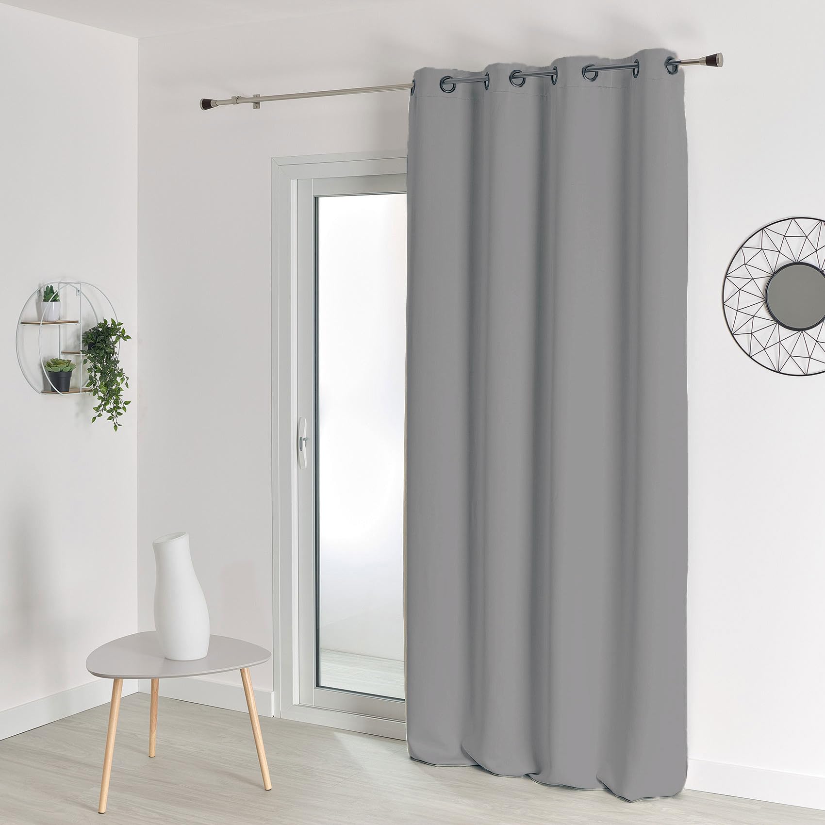 HomeMaison Tenda oscurante M1 - Tenda non fuoco, colore: grigio flanella, 140 x 180 cm
