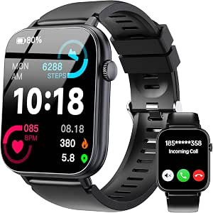 Smart Watch for Men Women, 1.83" HD Touch Screen Fitness Tracker with Calls, 100+ Sport Modes, Heart Rate/Sleep/SpO2 Monitoring, IP68 Waterproof, Compatible with Android & iOS