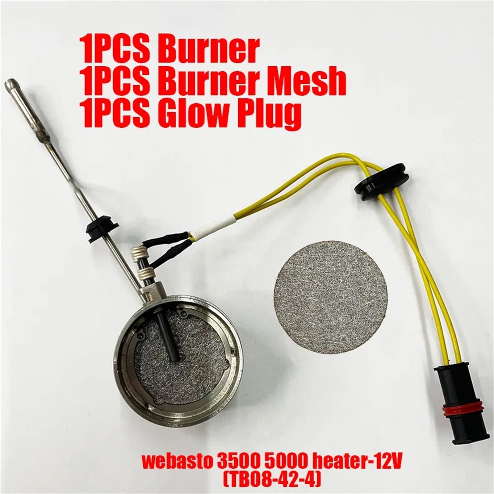Diesel Heater Filtr Komory Spalania Palnika Ogrzewania Postojowego, Siatka I Zestawy Świec Żarowych Do Webasto AT3500 / 5000 / ST nagrzewnica powietrza(TB08-42-4-3PCS)