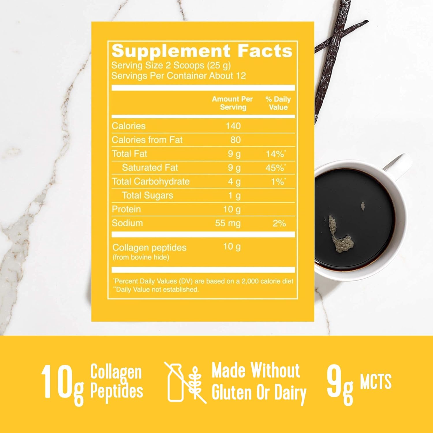 Vital Proteins Collagen Peptides Powder Unflavored 19.3 OZ Creamer Vanilla