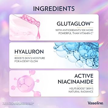 Vaseline Gluta-Hya Serum Burst Body Lotion Trio – Dewy Radiance, Flawless Glow & Overnight Repair 3x200ml with GlutaGlow & 10x Vitamin C Power for Radiant, Hydrated, Even-Toned Skin All Day & Night