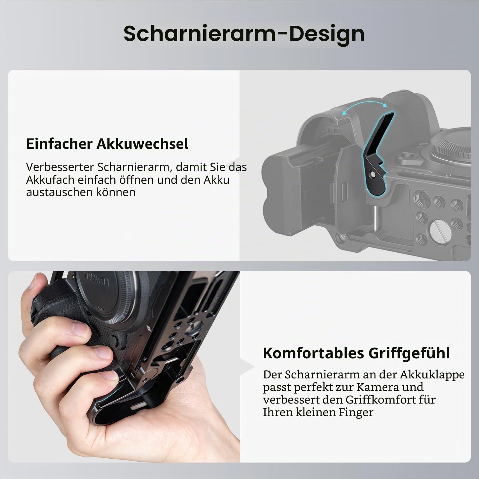 SMALLRIG X-H2 / X-H2S Kamera-Komplettkäfig für Fujifilm X-H2 / X-H2S, Videokamera-Rig aus Aluminiumlegierung mit Kabelklemme für HDMI und HawkLock-Schnellverschlussschnittstelle – 3934B