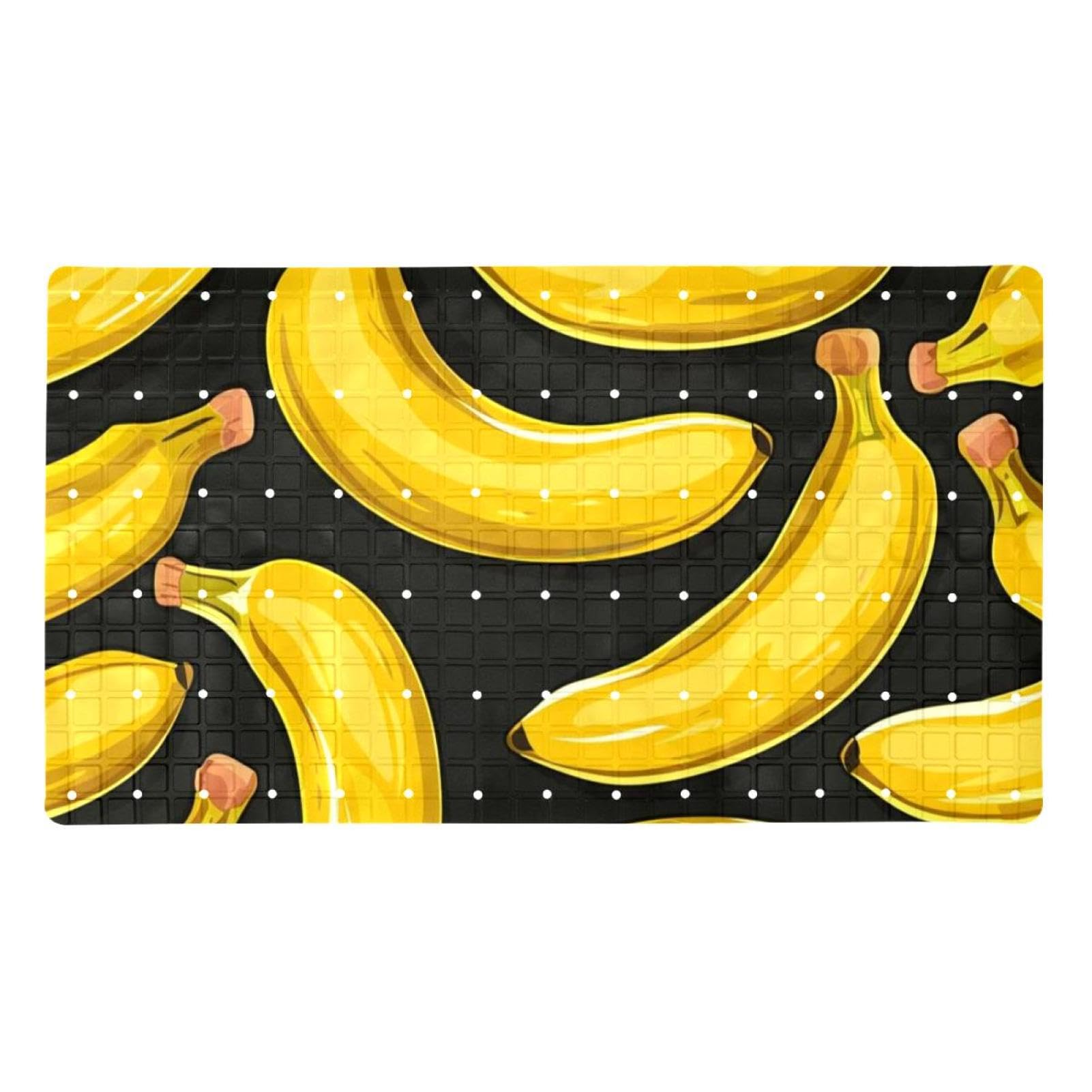 Tapis de bain antidérapant lavable en machine grand tapis jaune banane