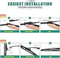 Vista 220 de 26" 20" 16" Windshield Wiper Blades Replacement for Dodge Grand Caravan 2008-2020 / Chrysler Town & Country 2008-2016 Premium All Weather Front Rear