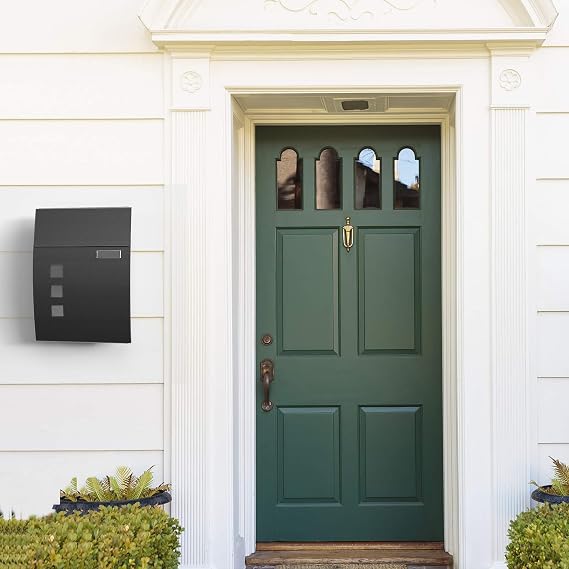 SONGMICS Mailbox, Wall-Mounted Lockable Post Letter Box