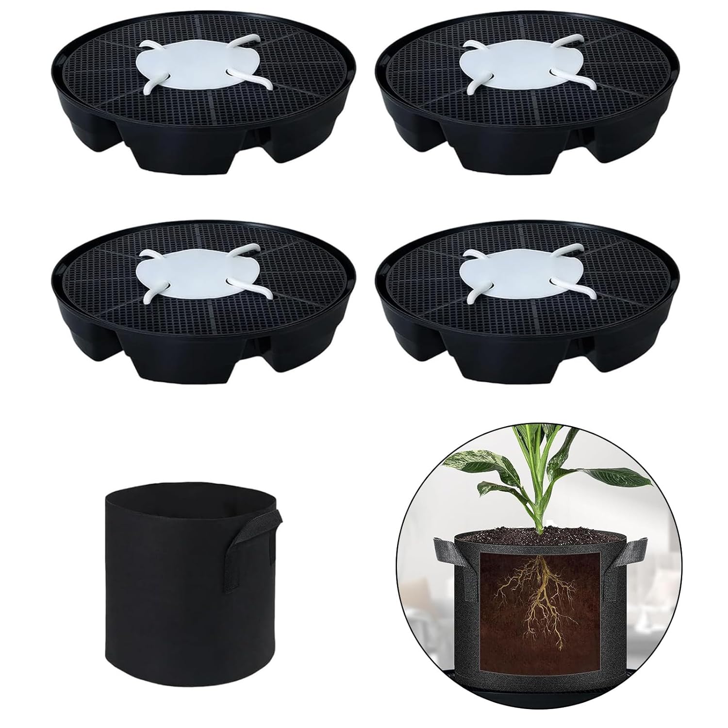 Auto Watering Garden Tray for Potted Plant Adjustable Hydrations Systems Durability Construction Indoor/Outdoor Plant Saucers