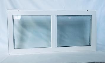 31X16 Basement Slider Window White Basement Window, Replacement Sliding Windows with Screen, Double-Pane Glass Insulated