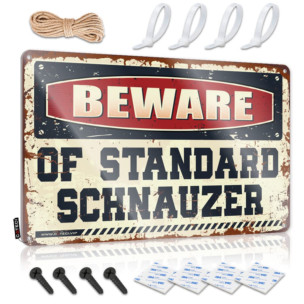 Mwfkkaddb One Color Small Sign Beware Of Standard Schnauzer Tin Sign Beer Signs For Bar Bar Signs Vintage(30X40cm)