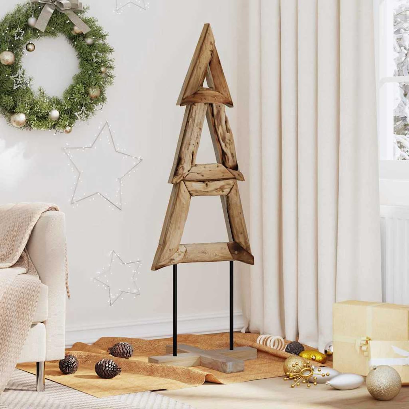 Árbol de Navidad moderno Gecheer en madera de teca de alta calidad