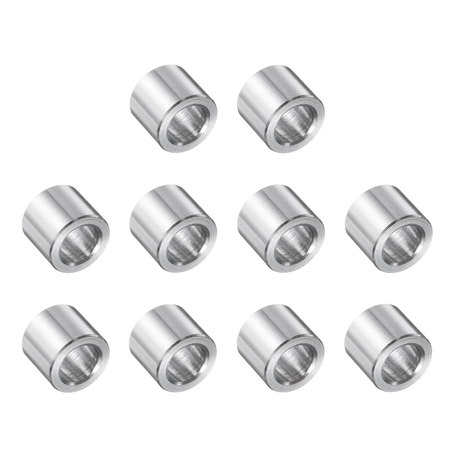 uxcell 10 Pcs Stainless Steel Spacer 5/16" Bore x 1/2" OD x 7/16" Length Screw Bushing Plain Finish Round Metal Spacer for 5/16" Screws Bolts and Rods