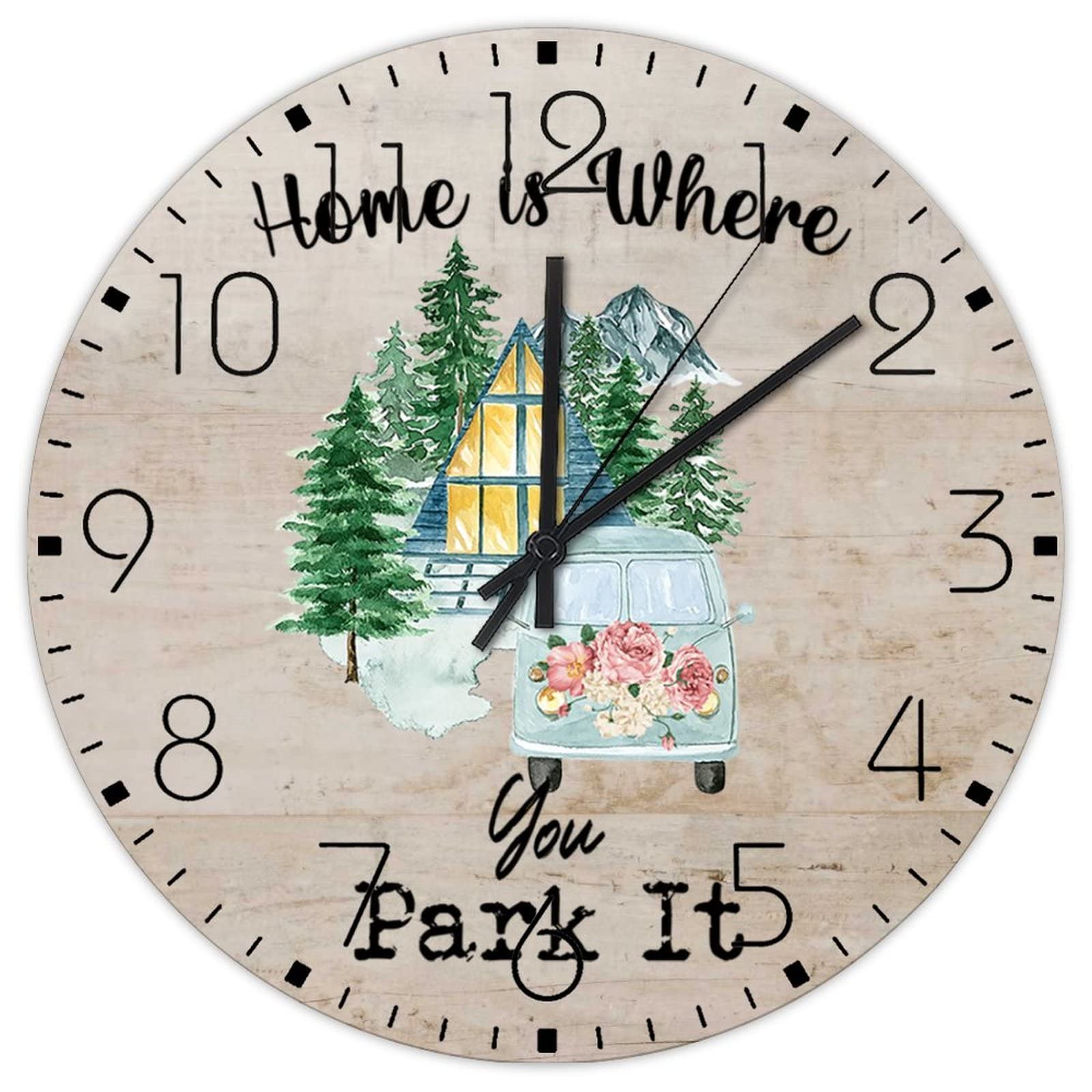 Horloge murale en bois pour camping-car et déco de cabine