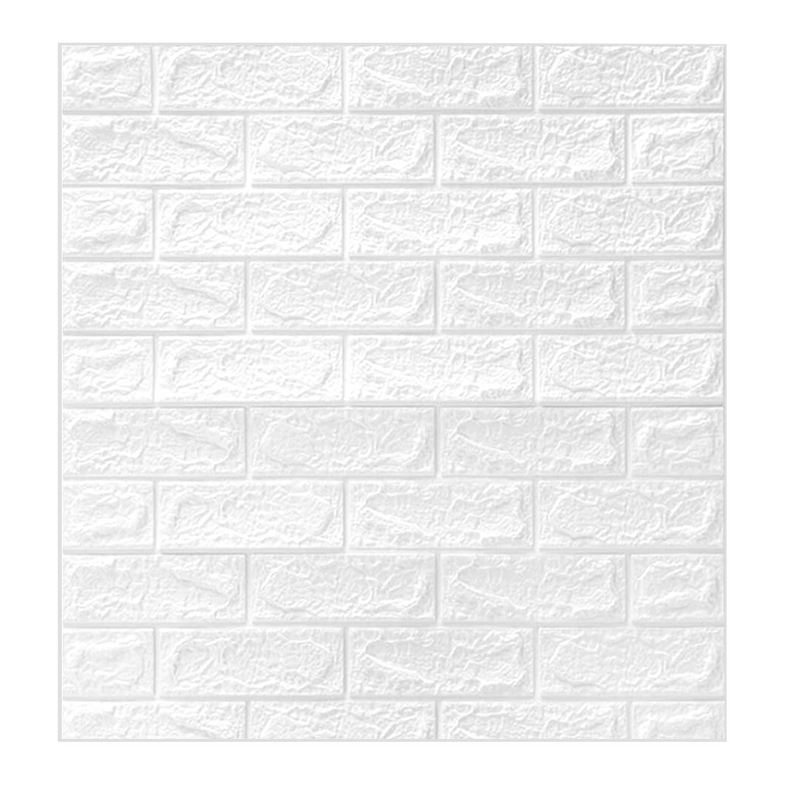 Carta Da Parati 3D Effetto Mattone - 40 Pezzi Adesivi, Impermeabile In PVC, Bianco - Foto 13