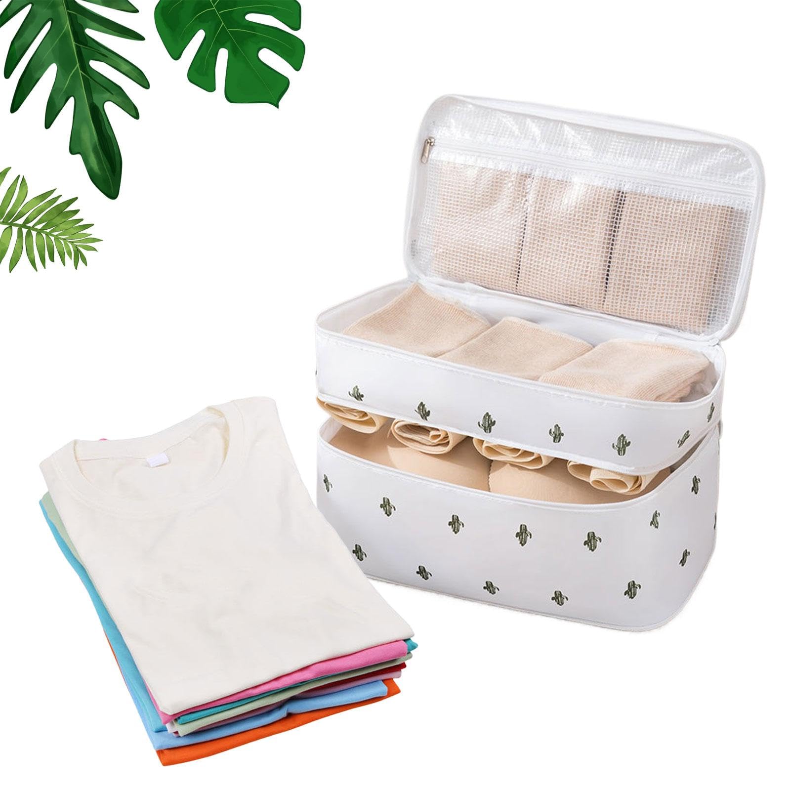 Organizer da viaggio for biancheria intima, borsa portaoggetti for reggiseni e lingerie, accessorio multifunzione for riporre la biancheria intima.(White)