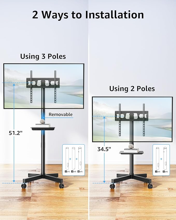 Soporte de piso móvil MOUNTUP para TV de 23-60 pulgadas miniatura 9
