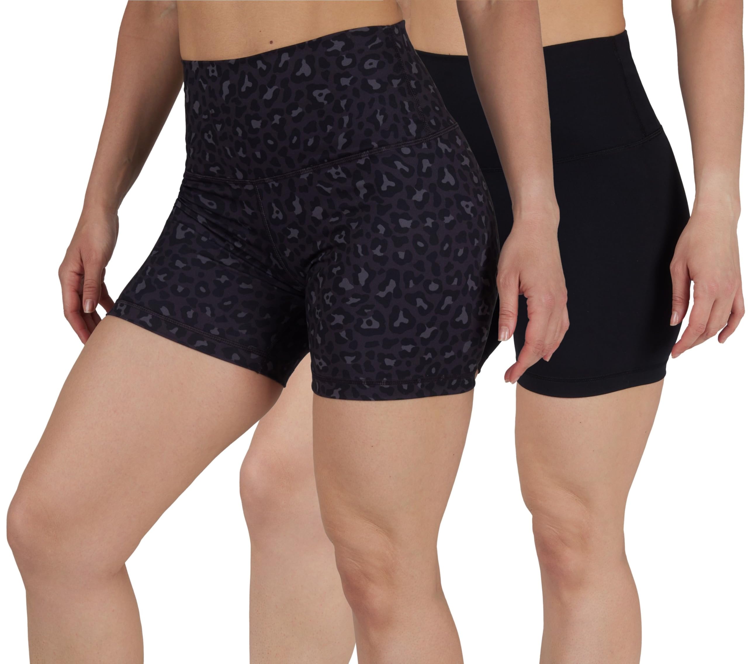 Womens 5”, 7” High Waisted Biker Shorts Squat Proof Workout Yoga Short 2 Pack