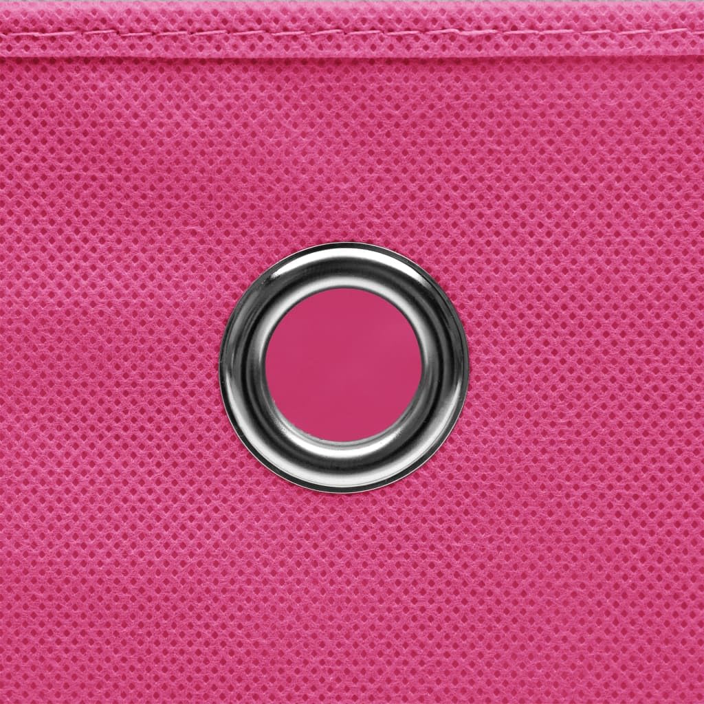 10 scatole portaoggetti, rosa, 32 x 32 x 32 cm, in tessuto, pieghevoli, organizer per camera da letto, bagno, cucina, ufficio, cassetti, scaffale, contenitore