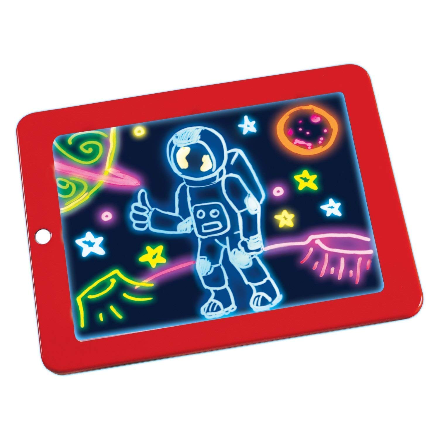 SWAMINE Stabdard Kids Learning Magic Sketch Drawing Pad Light Up LED Glow Board Draw, Sketch,Art,Write, Learning Tablet Includes 3 Dual Side Markets, 30 Stencils and 8 Colorful Effects for Kids