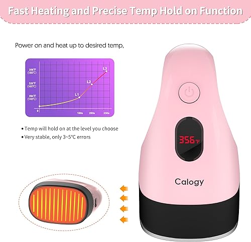 Miniatura 4 de Calogy Mini prensa de calor, máquina de transferencia de calor, control de temperatura constante, base de seguridad aislada, se adapta a