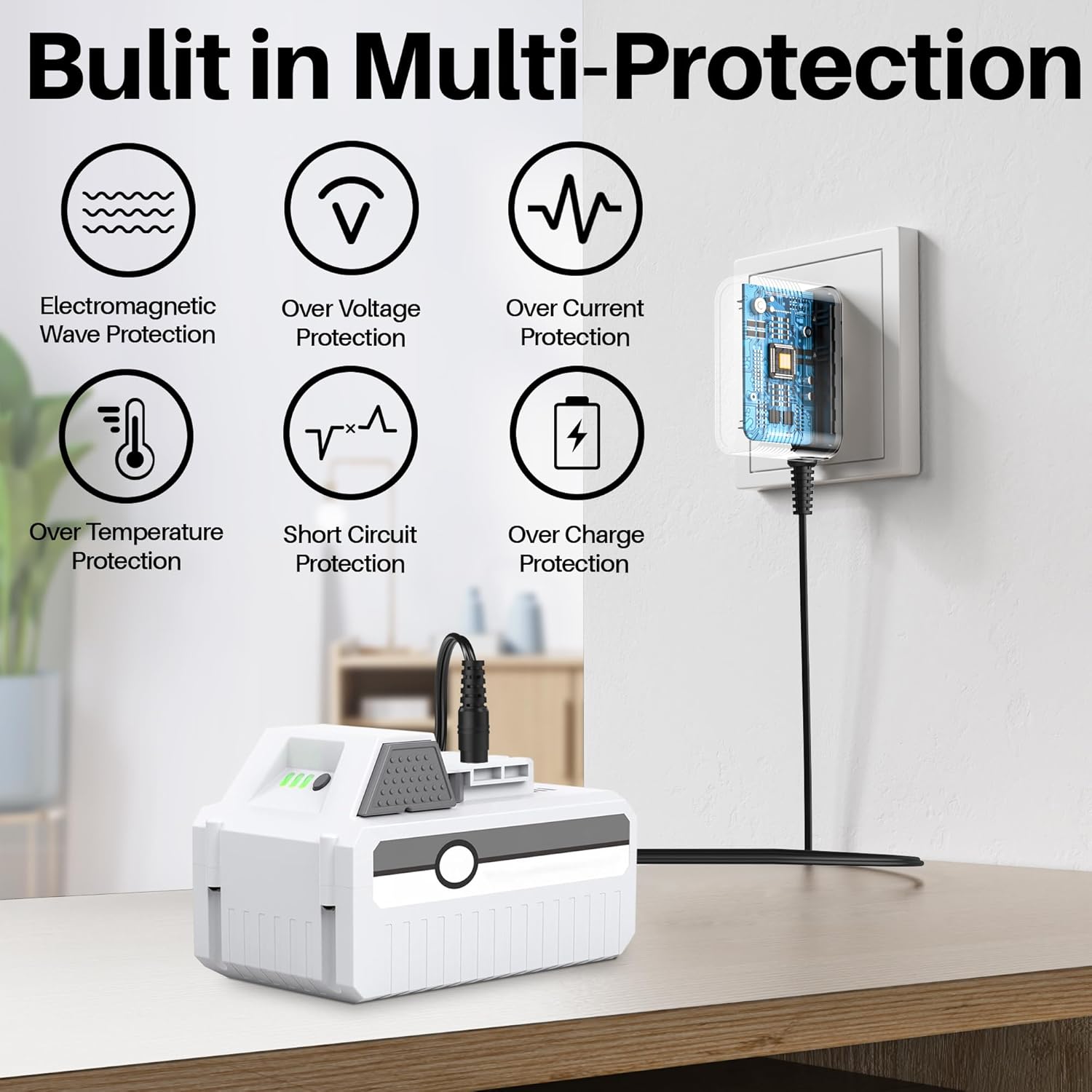 24V Lithium Ion Battery Charger for Snow Joe iBAT24 24VBAT Series Batteries 24VBAT-LTE 24VBAT-LT 24VBAT-XR iBAT24-LTE iBAT24-LT iBAT24-XR All iON Battery Models - Image 5