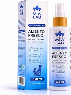 Dentífrico Spray Bucal para Eliminar el Mal Aliento de Perros y Gatos Ayuda a Reducir Placa y Sarro Animal y Previene de Halitosis en Mascotas Aditivio para el Agua o Pulverizador Directo en Boca