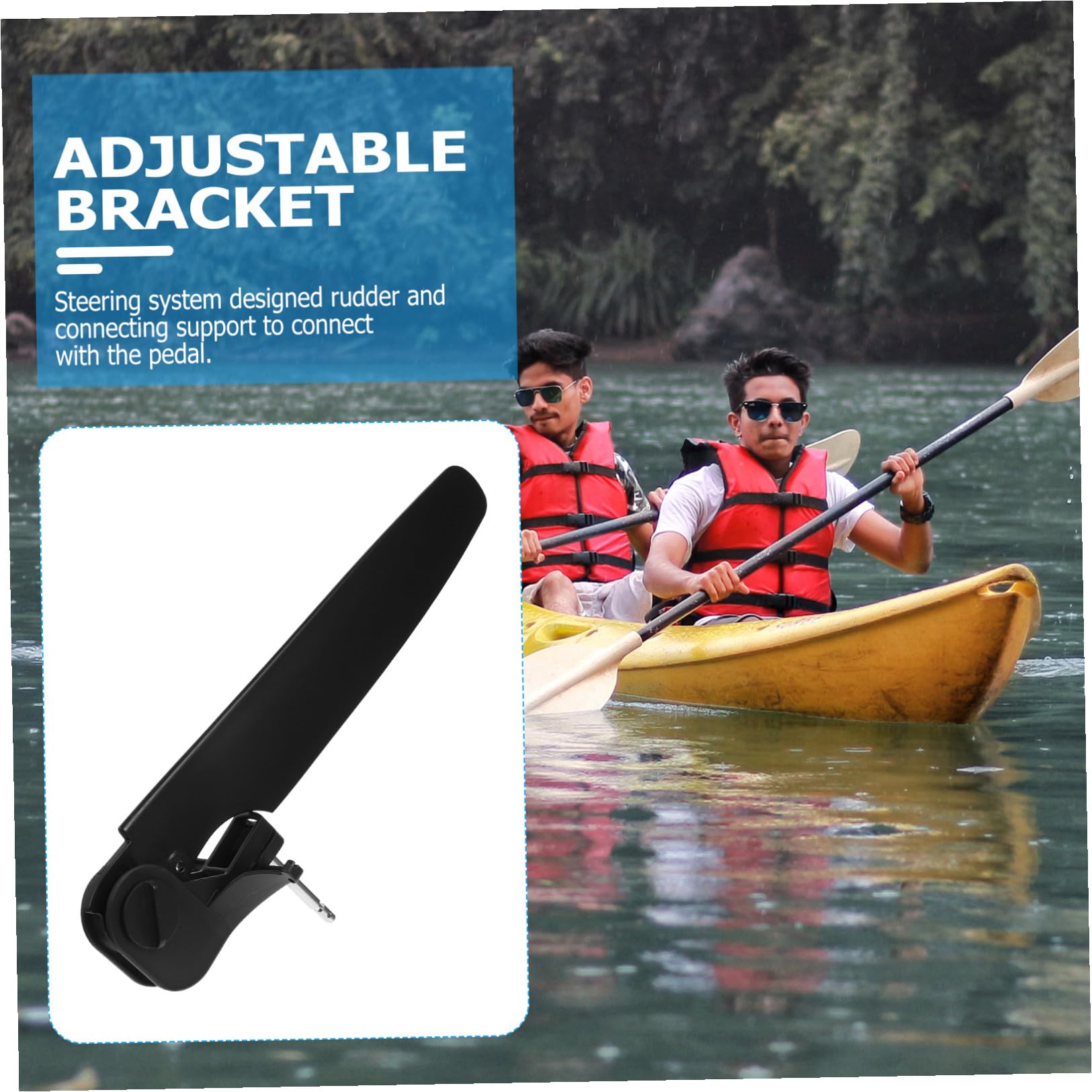 Yardwe Controllo Direzione Marina Kayak Canna da Pesca Kayak Gonfiabile Board Paddleboards Kayak Tey Supporto per Kayak Pista per Kayak Paddleboarding Galleggiante Manuale Acciaio