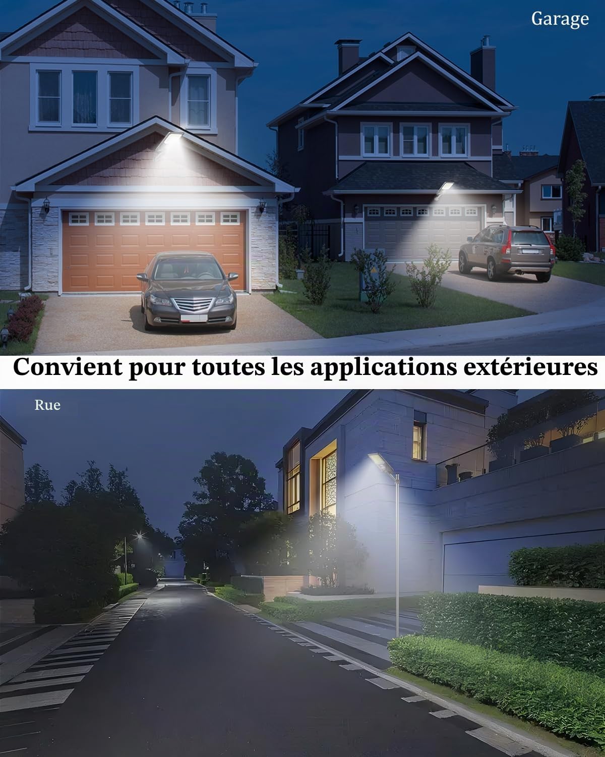 Ofuray Of-8000W Lampadaire Solaire Exterieur Puissant, 6500K Super Bright Projecteur Extérieur avec Detecteur de Mouvement, IP67 Étanche Eclairage Lampe Solaires pour Garage, Jardins, Cour