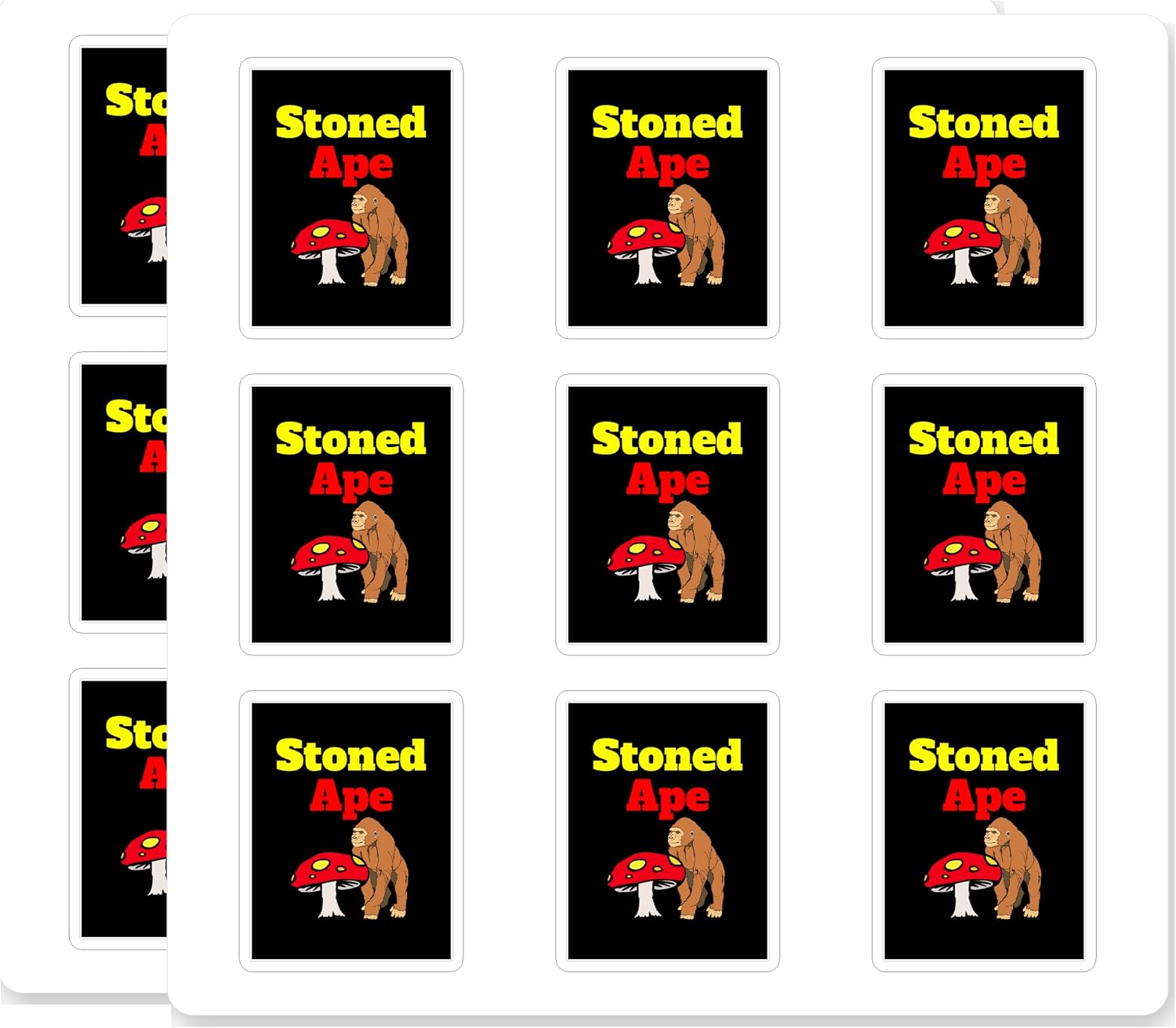 Stoned Ape Scrapbook Stickers 18 Pack 2 Inch Waterproof Vinyl