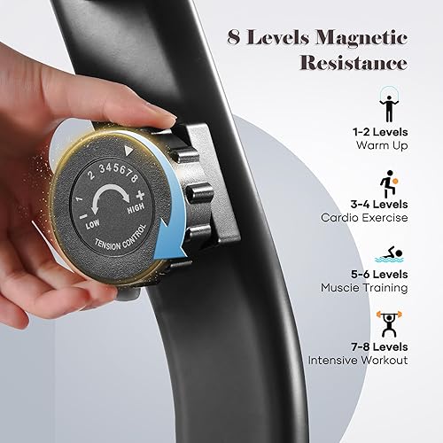 Miniatura 2 de Exercise Bike Recumbent Exercise Bike for Home Stationary Bike Sturdy Quiet 8 Levels Large Comfortable Seat Heart Rate Handle & Device Holder 300 LB