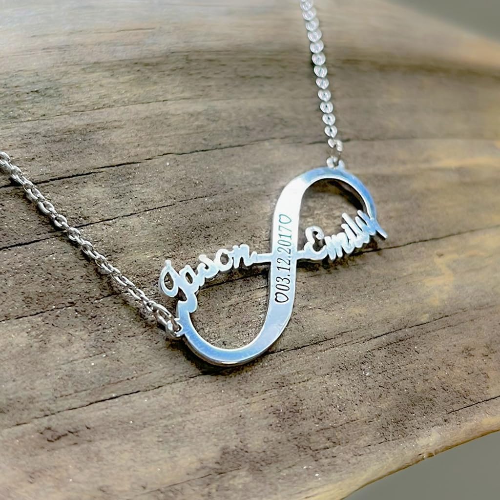 Engravable Two Name Infinity Necklace