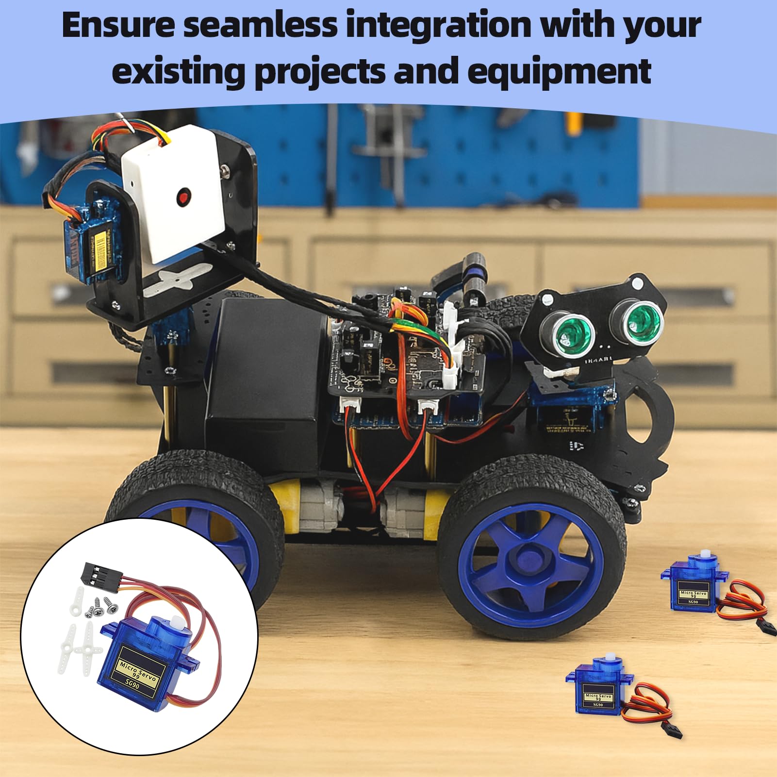 Lot De 3 Mini Servomoteurs SG90 9G – 180° Avec Câbles – Précis Et Robustes Pour Arduino, Robots, Hélicoptères, Voitures, Bateaux