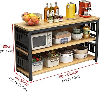 Modern Cabinet Sideboard Buffet Cabinet Mueble Cocina Pantry Table Bakers Rack Microwave Storage Rack Open Shelving for Easy Storage of Various Items(150x50cm/59.06x19.69in)