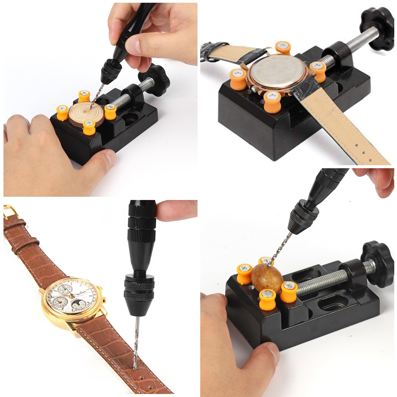 Set di trapani a mano ZWOOS, mini trapano con 25 punte elicoidali per legno