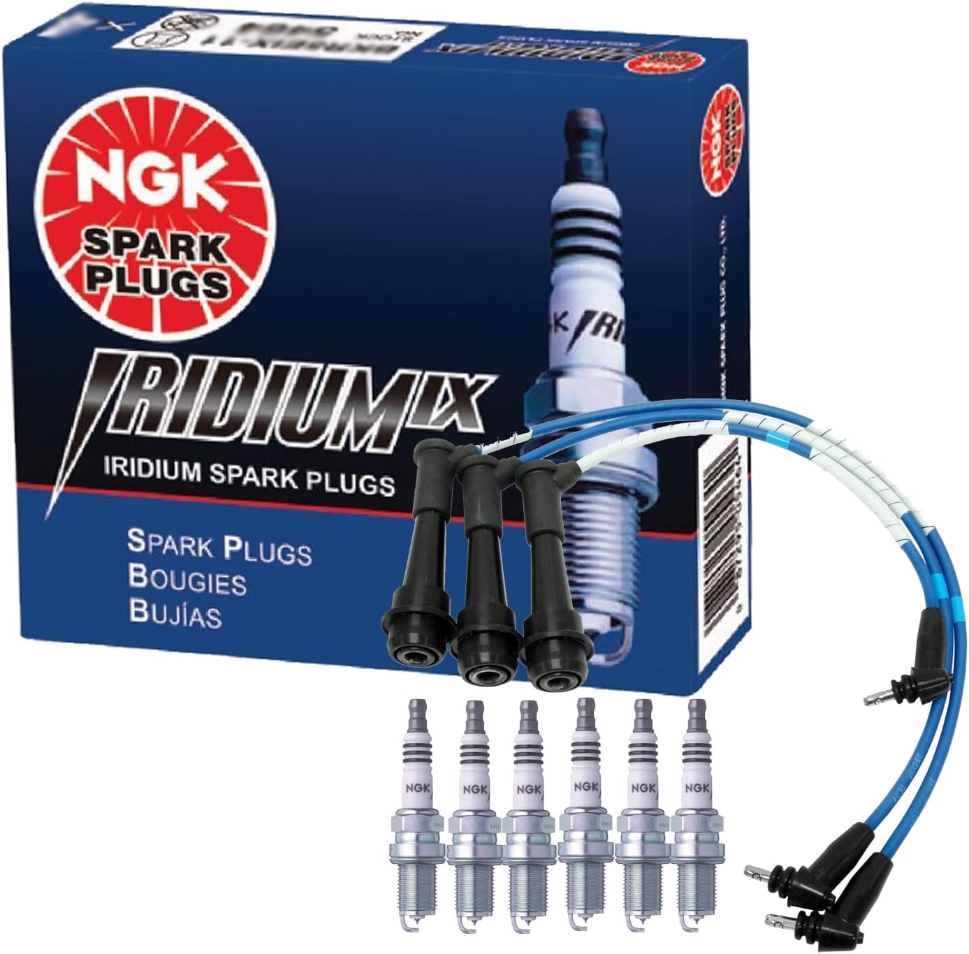 NGK Wire & 6 Iridium IX Spark Plugs Kit For Lexus GS300