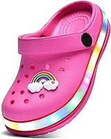 Vista 1 de XPKWS - Zuecos de jardín con luces LED, antideslizantes, ligeros, para niños y niñas